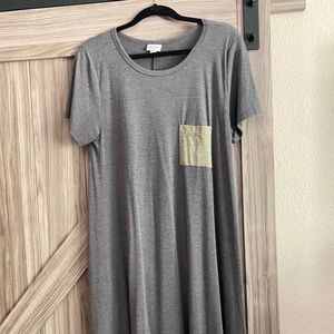 LulaRoe Grey Pocket Carly Dress